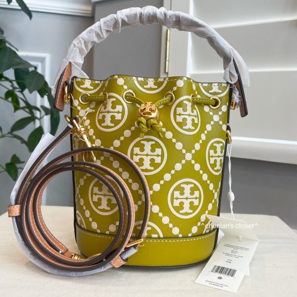 🔥NeW! Tory Burch T Monogram Embossed Contrast Mini Bucket Bag - Picture 8 of 17